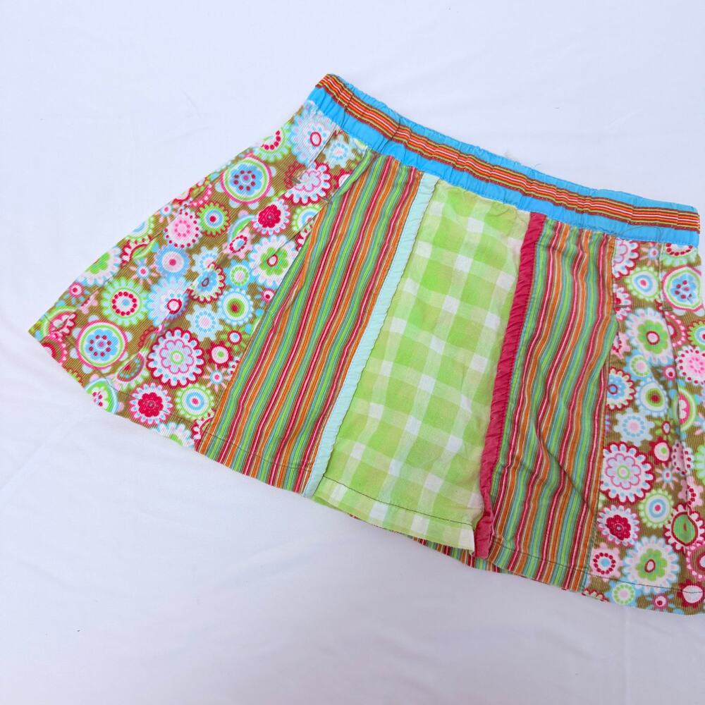 Vintage Y2K Me Too Danish Colorful Patchwork Circle Skirt Sz 4y Adjustable Waist